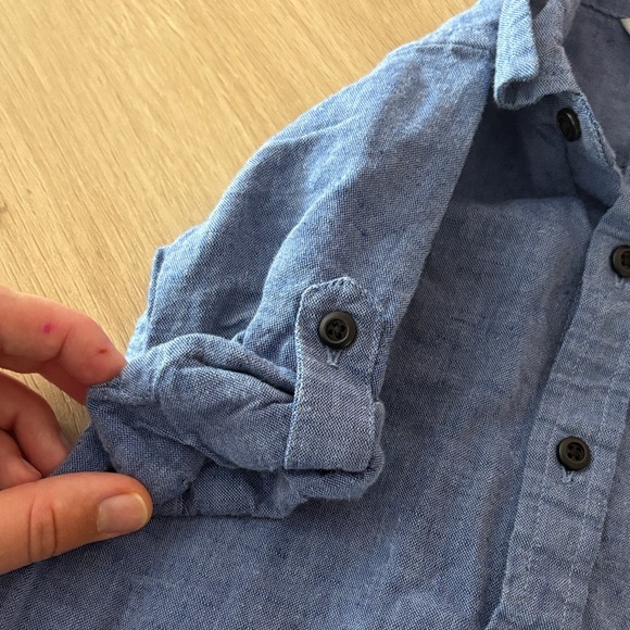 Janie and Jack Blue Kids Button-Up Shirt - Picture 3 of 4